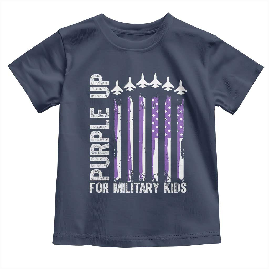 Purple Up For Military Kids Toddler T Shirt American Flag Air Force Military Child Month