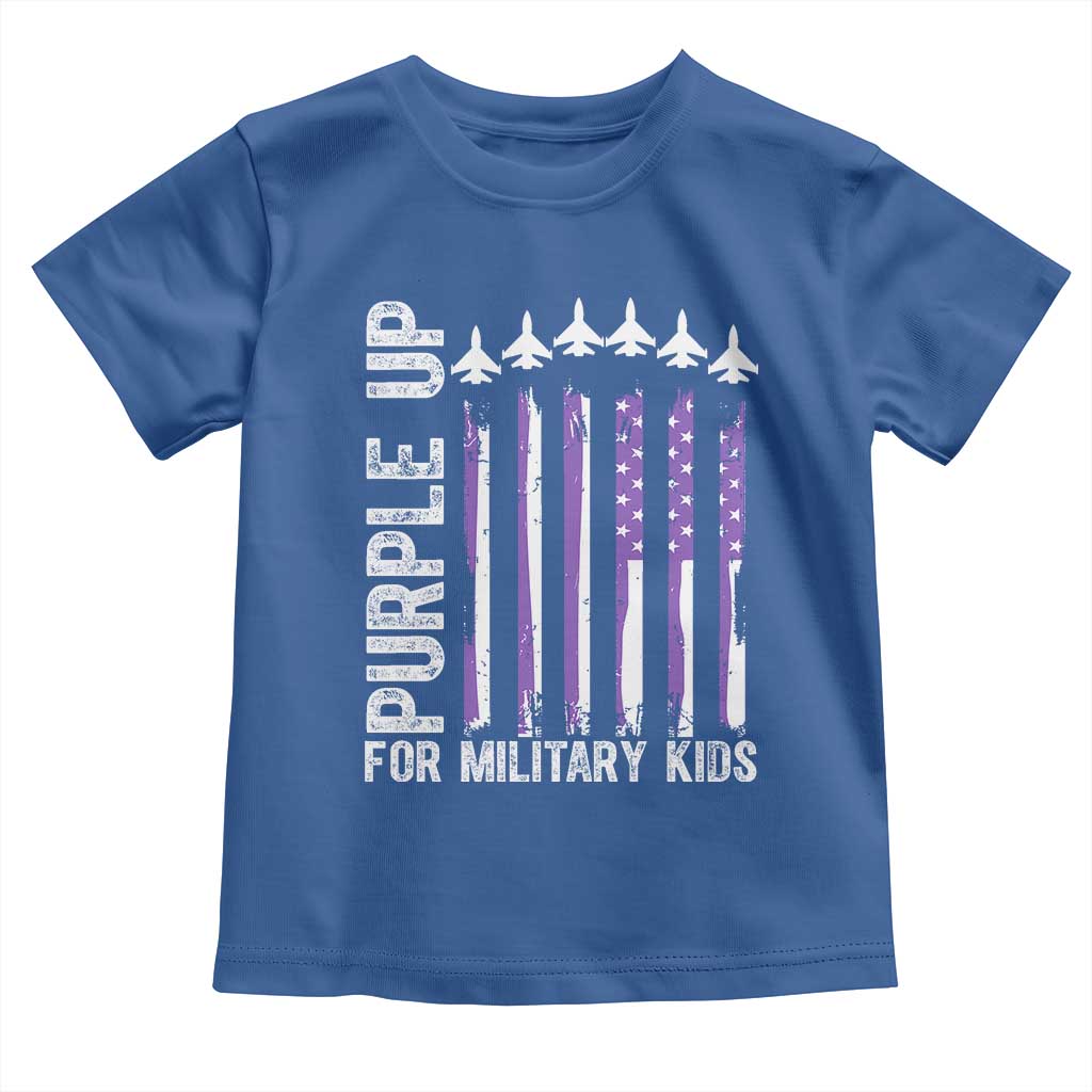 Purple Up For Military Kids Toddler T Shirt American Flag Air Force Military Child Month