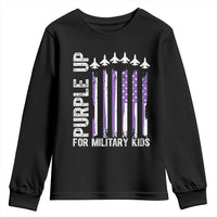 Purple Up For Military Kids Youth Sweatshirt American Flag Air Force Military Child Month