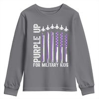 Purple Up For Military Kids Youth Sweatshirt American Flag Air Force Military Child Month