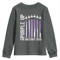 Purple Up For Military Kids Youth Sweatshirt American Flag Air Force Military Child Month