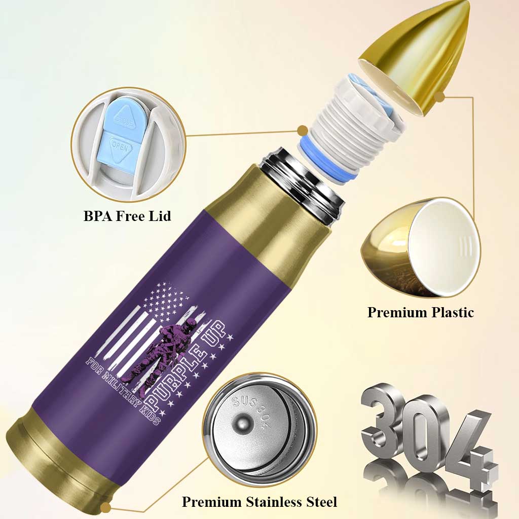 Purple Up For Military Kids Bullet Tumbler Military Child Month