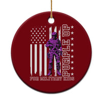 Purple Up For Military Kids Ceramic Ornament Military Child Month - Wonder Print Shop