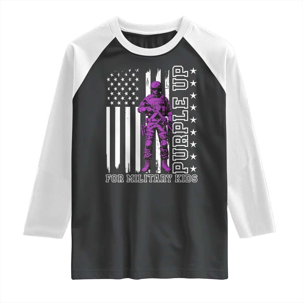 Purple Up For Military Kids Raglan Shirt Military Child Month