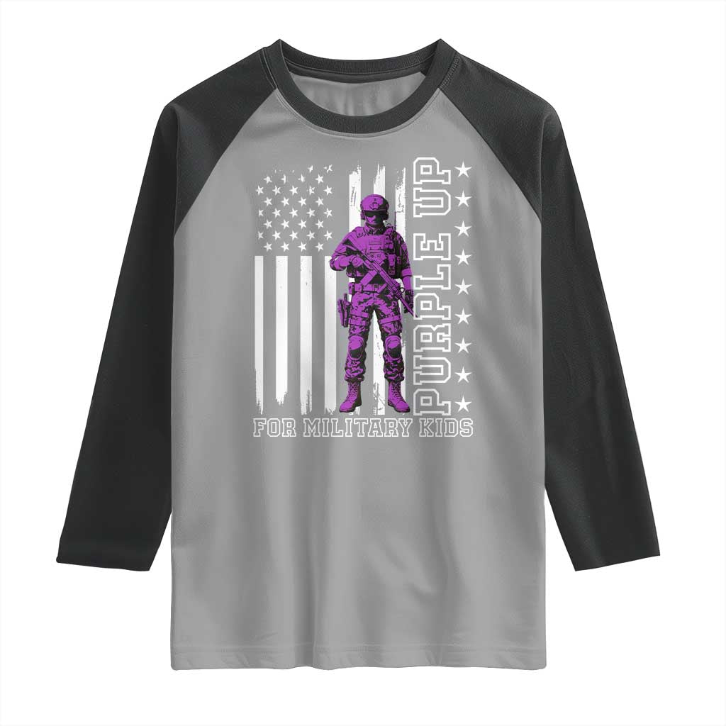 Purple Up For Military Kids Raglan Shirt Military Child Month