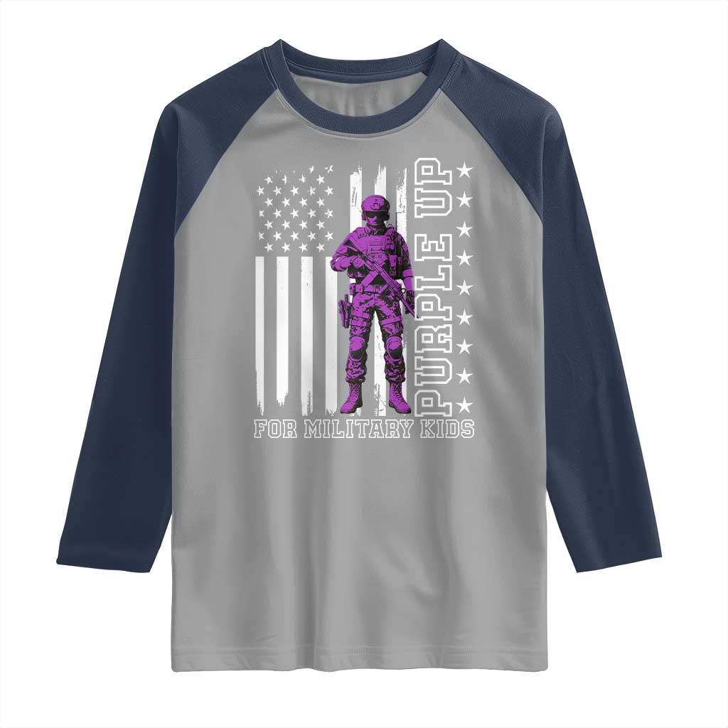 Purple Up For Military Kids Raglan Shirt Military Child Month