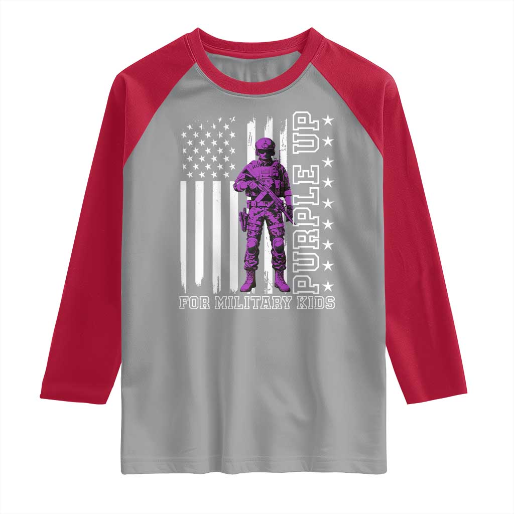 Purple Up For Military Kids Raglan Shirt Military Child Month