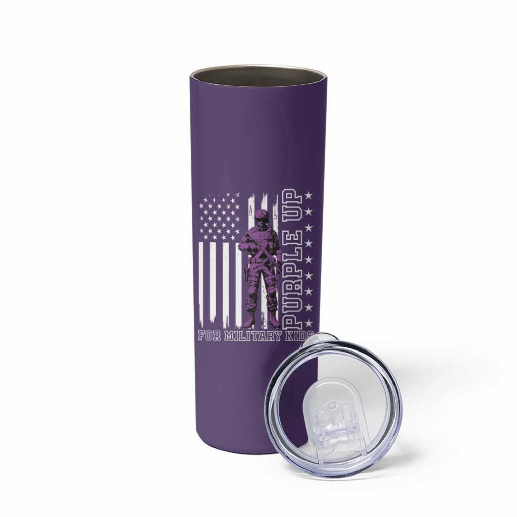 Purple Up For Military Kids Skinny Tumbler Military Child Month