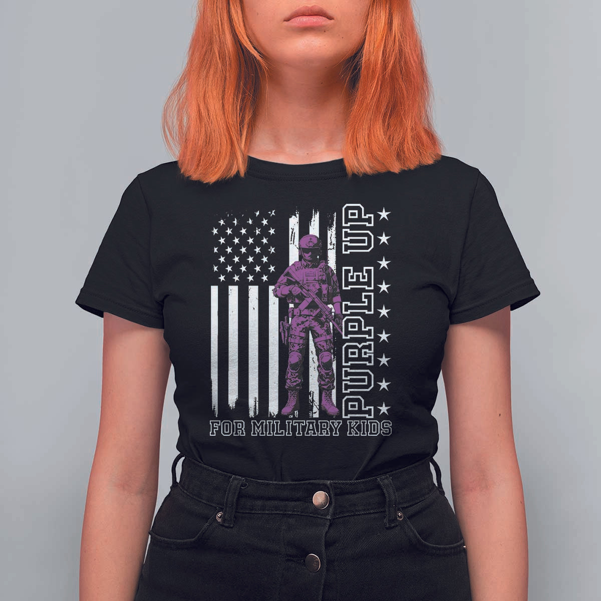 Purple Up For Military Kids T Shirt For Women Military Child Month