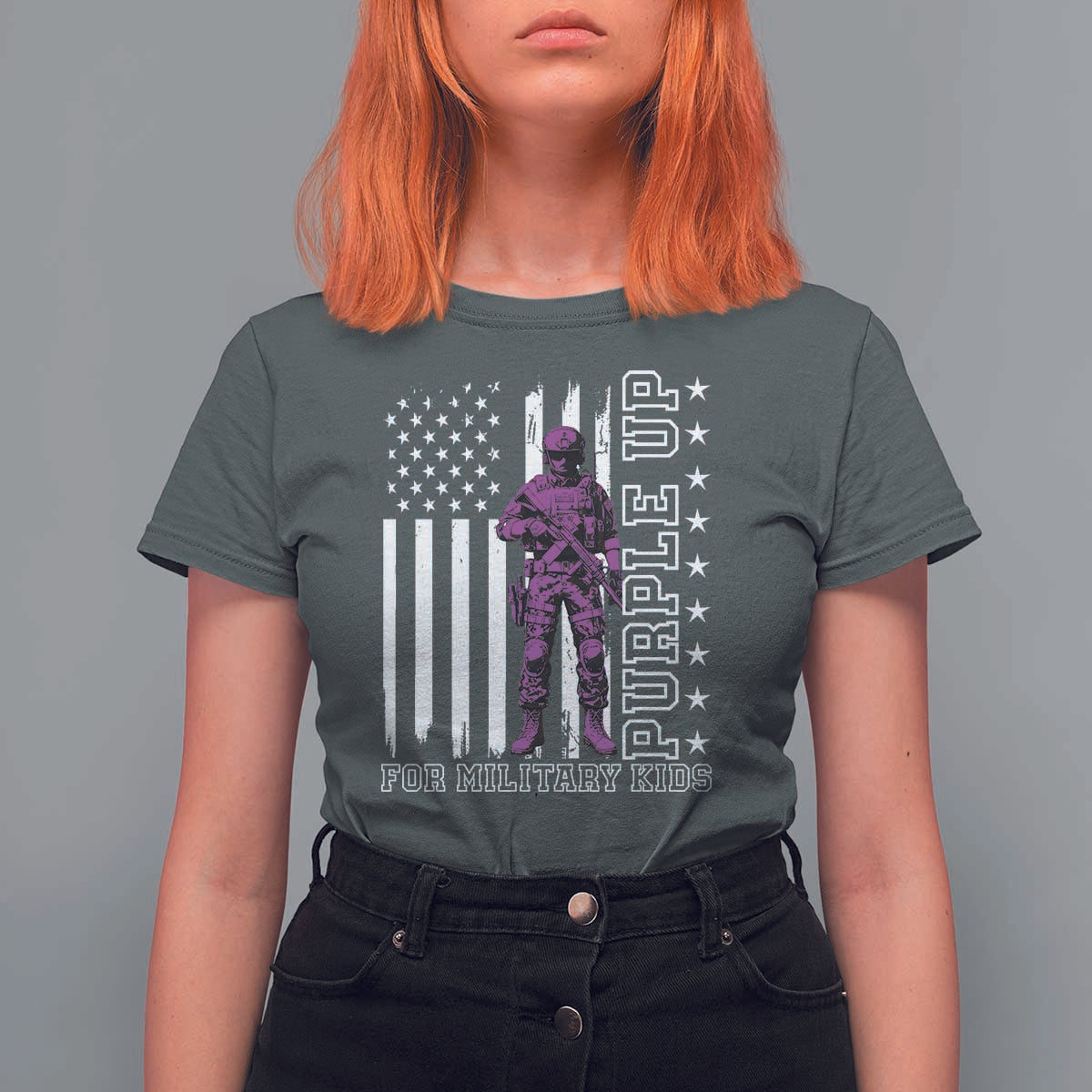 Purple Up For Military Kids T Shirt For Women Military Child Month