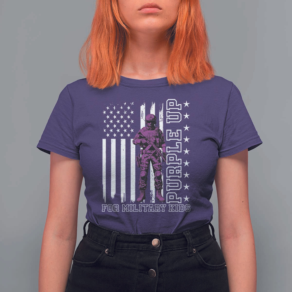 Purple Up For Military Kids T Shirt For Women Military Child Month