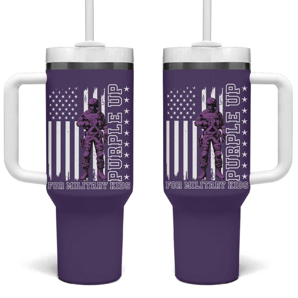 Purple Up For Military Kids Tumbler With Handle Military Child Month
