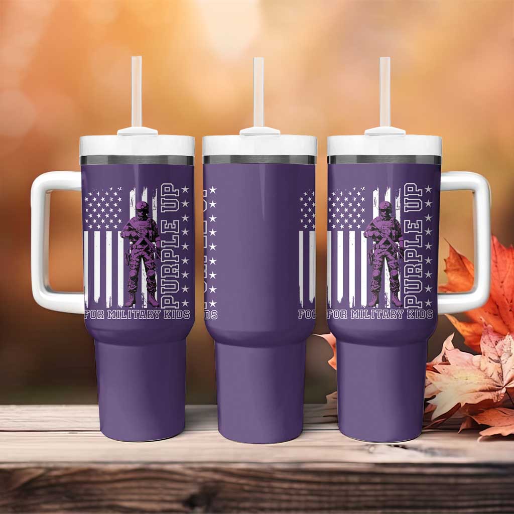 Purple Up For Military Kids Tumbler With Handle Military Child Month