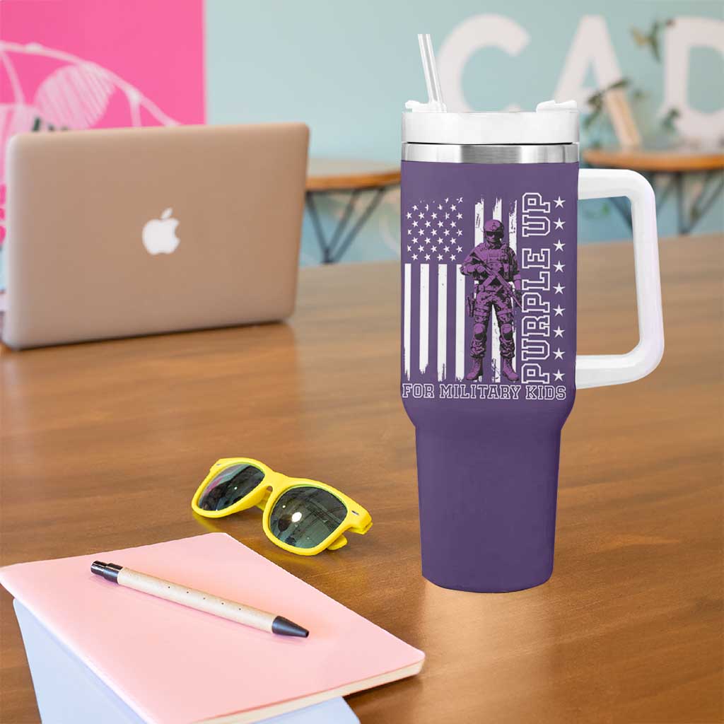 Purple Up For Military Kids Tumbler With Handle Military Child Month