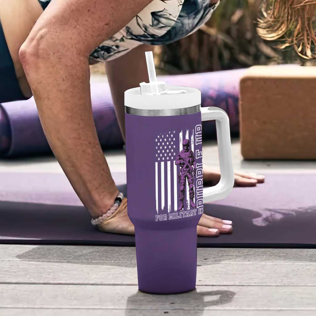 Purple Up For Military Kids Tumbler With Handle Military Child Month