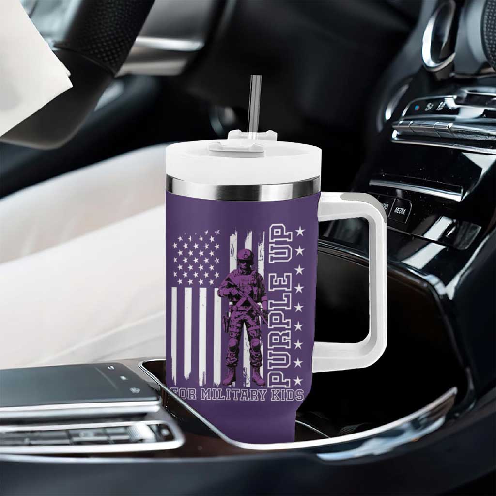 Purple Up For Military Kids Tumbler With Handle Military Child Month
