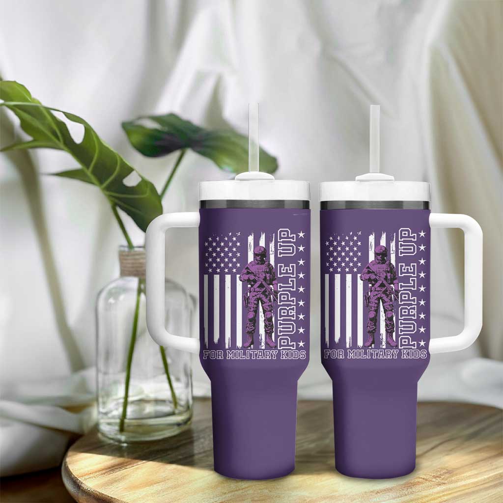 Purple Up For Military Kids Tumbler With Handle Military Child Month