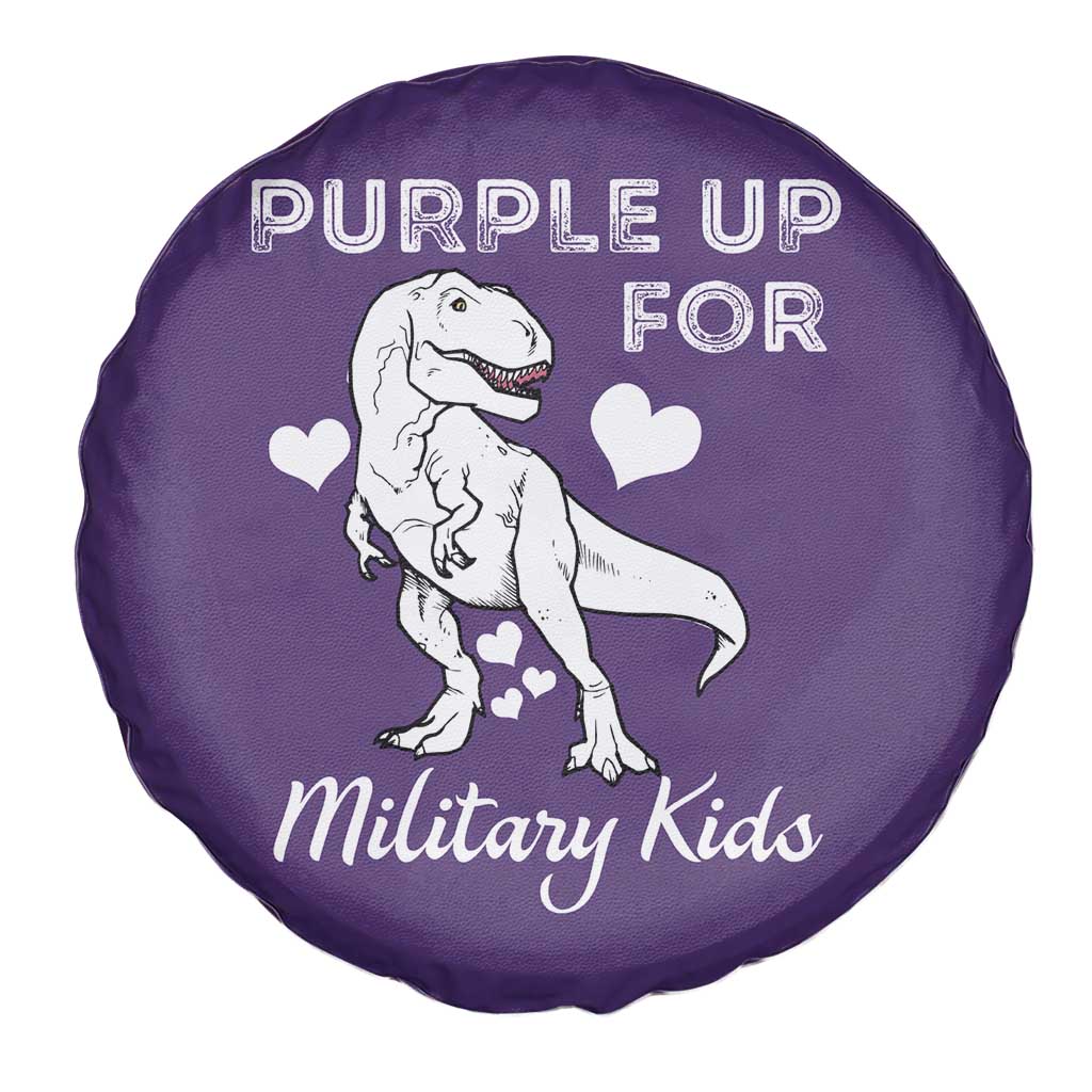 Purple Up For Military Kids Spare Tire Cover Military Child Month Dinosaur