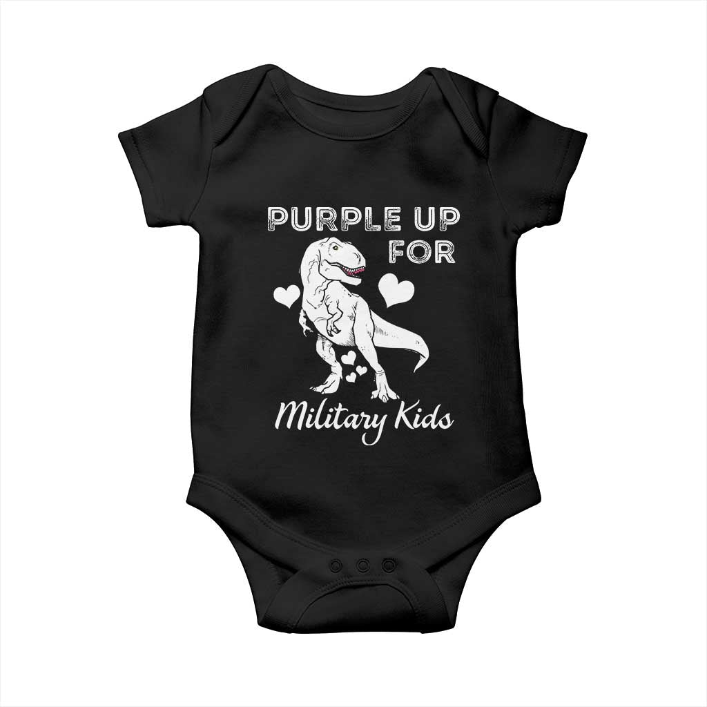 Purple Up For Military Kids Baby Onesie Military Child Month Dinosaur