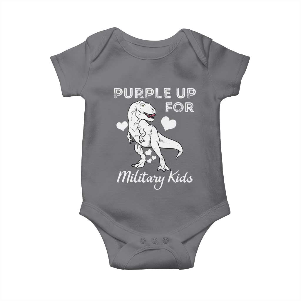 Purple Up For Military Kids Baby Onesie Military Child Month Dinosaur
