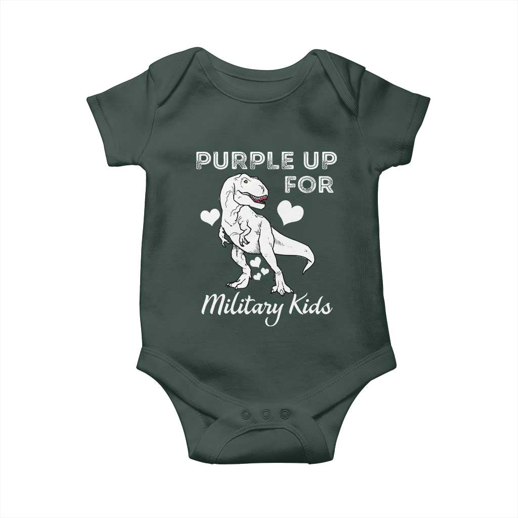 Purple Up For Military Kids Baby Onesie Military Child Month Dinosaur