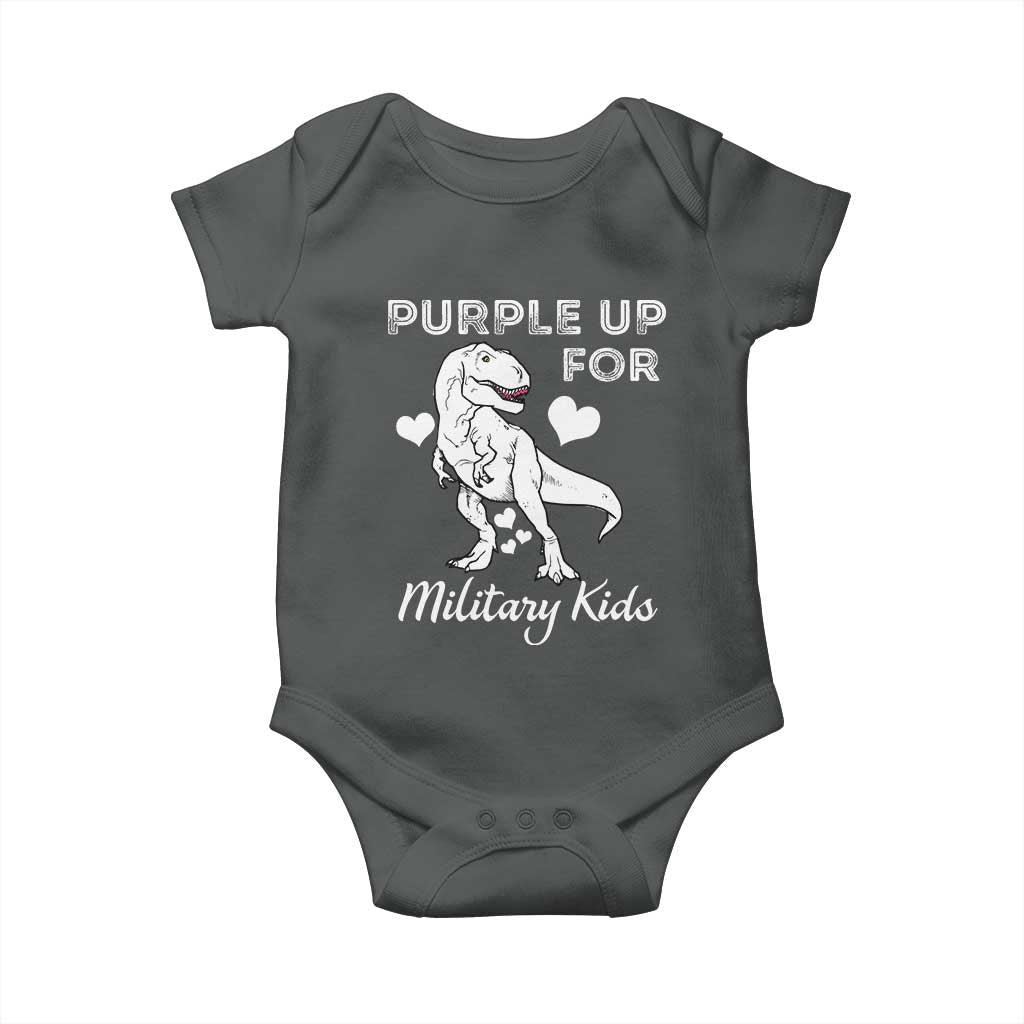 Purple Up For Military Kids Baby Onesie Military Child Month Dinosaur
