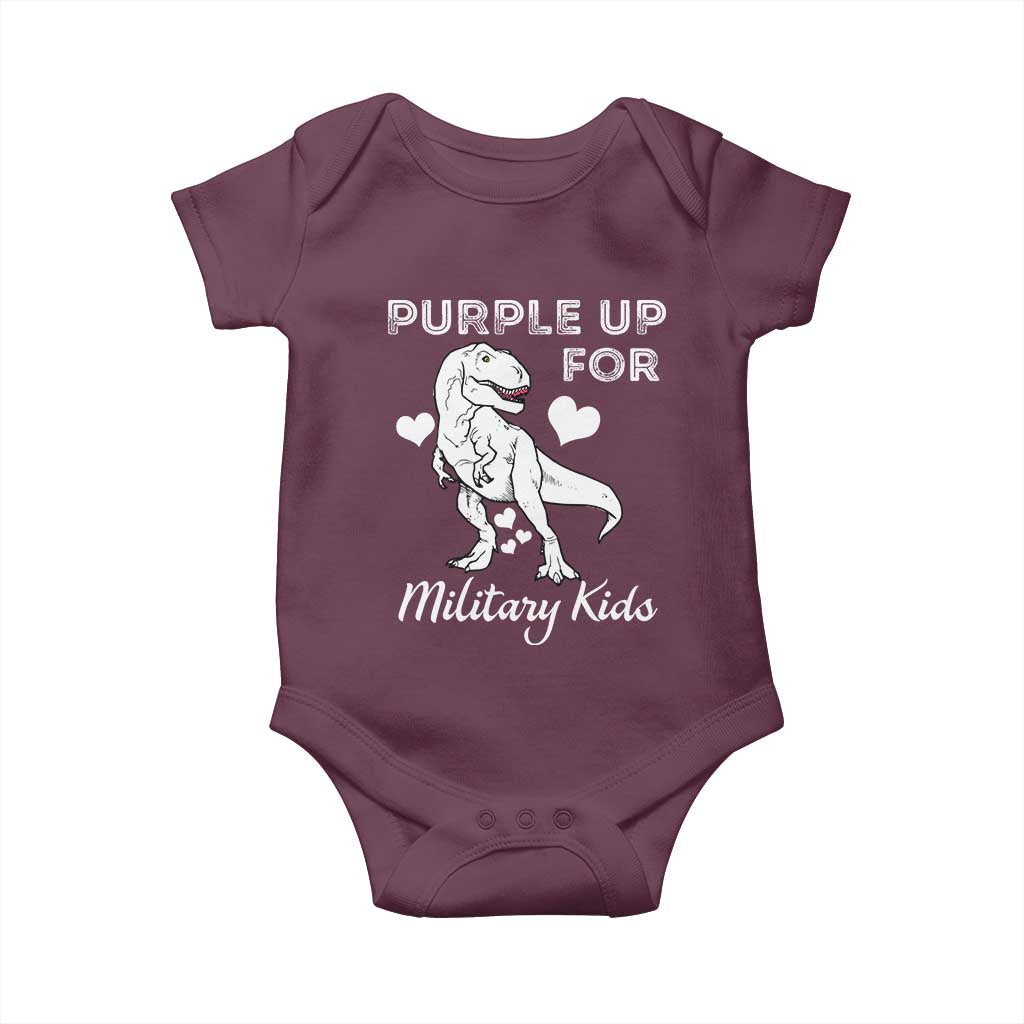 Purple Up For Military Kids Baby Onesie Military Child Month Dinosaur