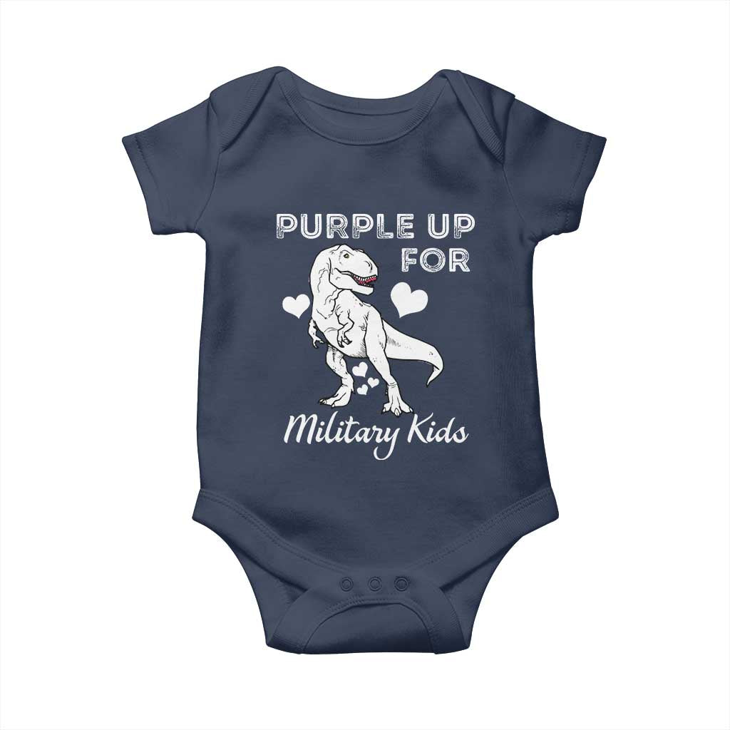 Purple Up For Military Kids Baby Onesie Military Child Month Dinosaur