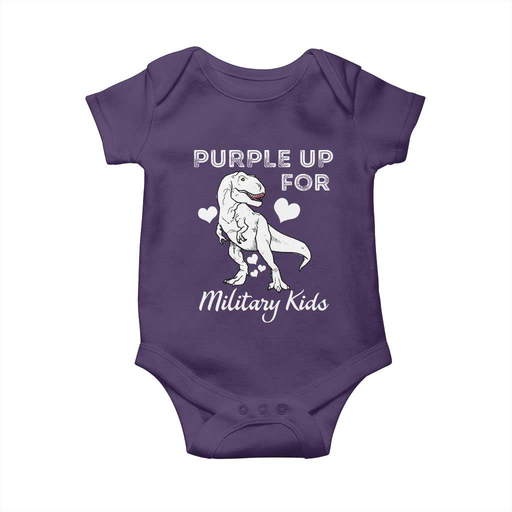 Purple Up For Military Kids Baby Onesie Military Child Month Dinosaur