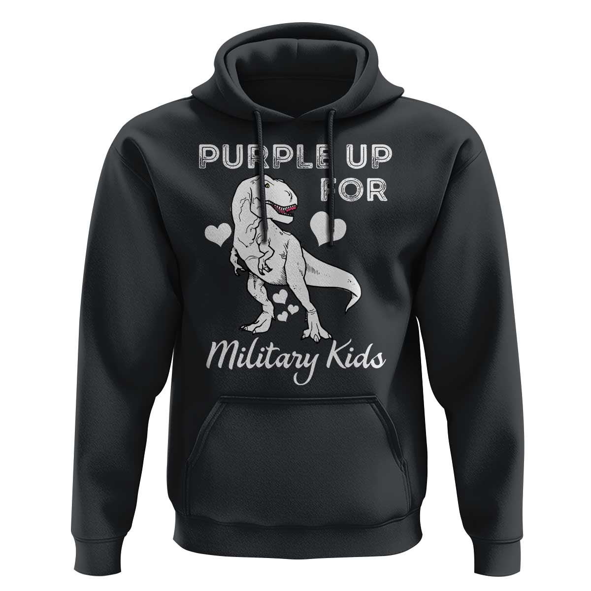 Purple Up For Military Kids Hoodie Military Child Month Dinosaur