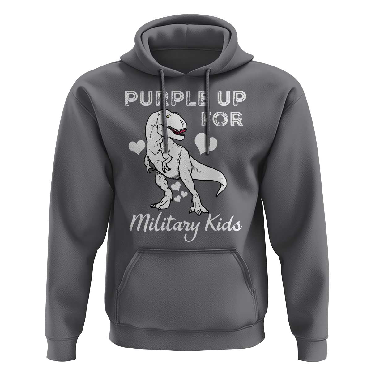 Purple Up For Military Kids Hoodie Military Child Month Dinosaur
