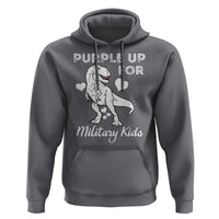 Purple Up For Military Kids Hoodie Military Child Month Dinosaur