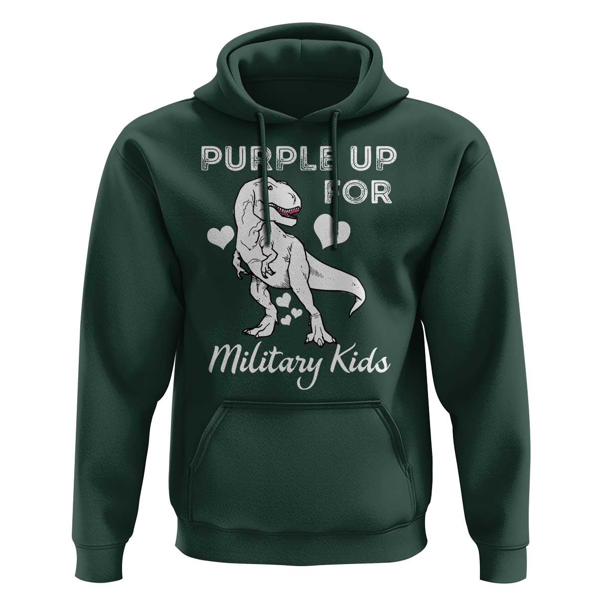 Purple Up For Military Kids Hoodie Military Child Month Dinosaur