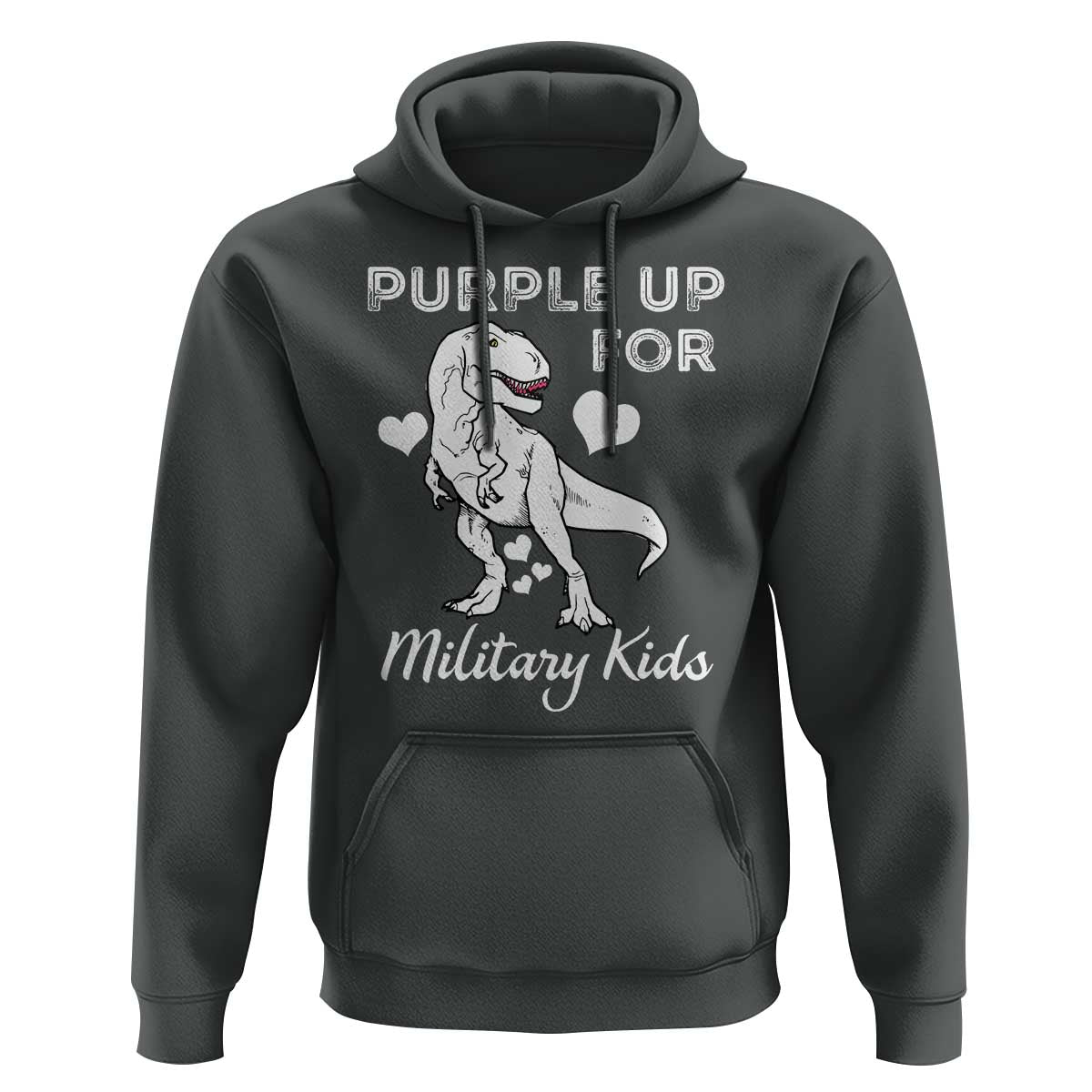 Purple Up For Military Kids Hoodie Military Child Month Dinosaur