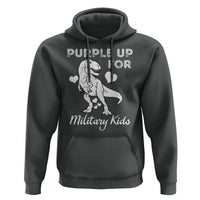 Purple Up For Military Kids Hoodie Military Child Month Dinosaur