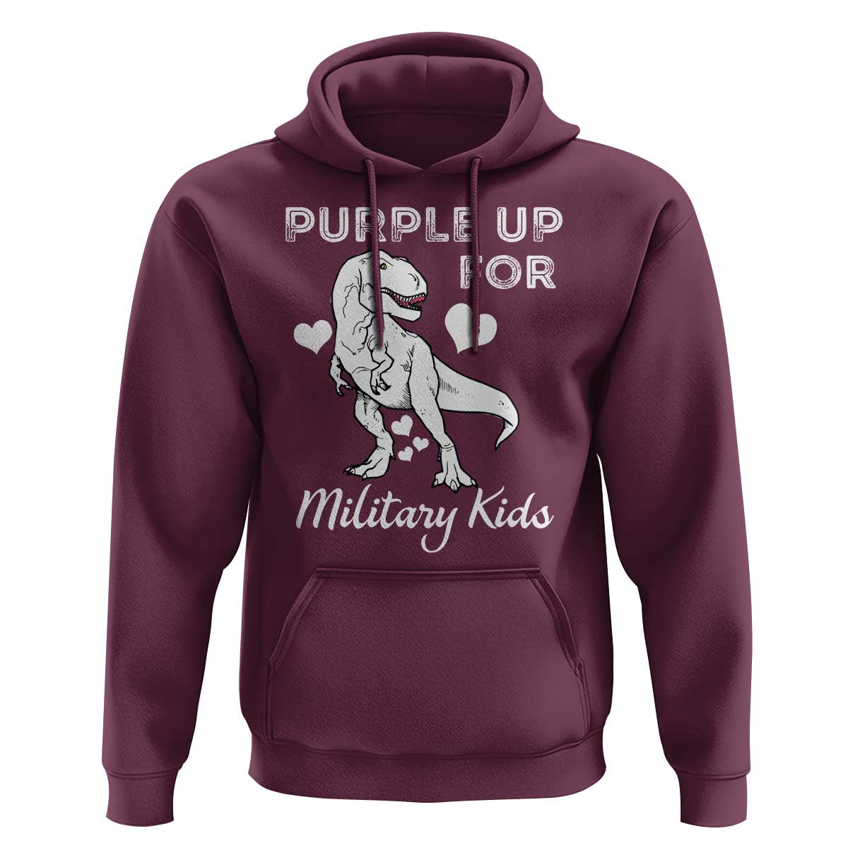 Purple Up For Military Kids Hoodie Military Child Month Dinosaur