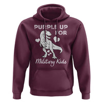 Purple Up For Military Kids Hoodie Military Child Month Dinosaur