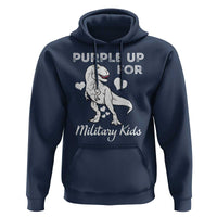 Purple Up For Military Kids Hoodie Military Child Month Dinosaur