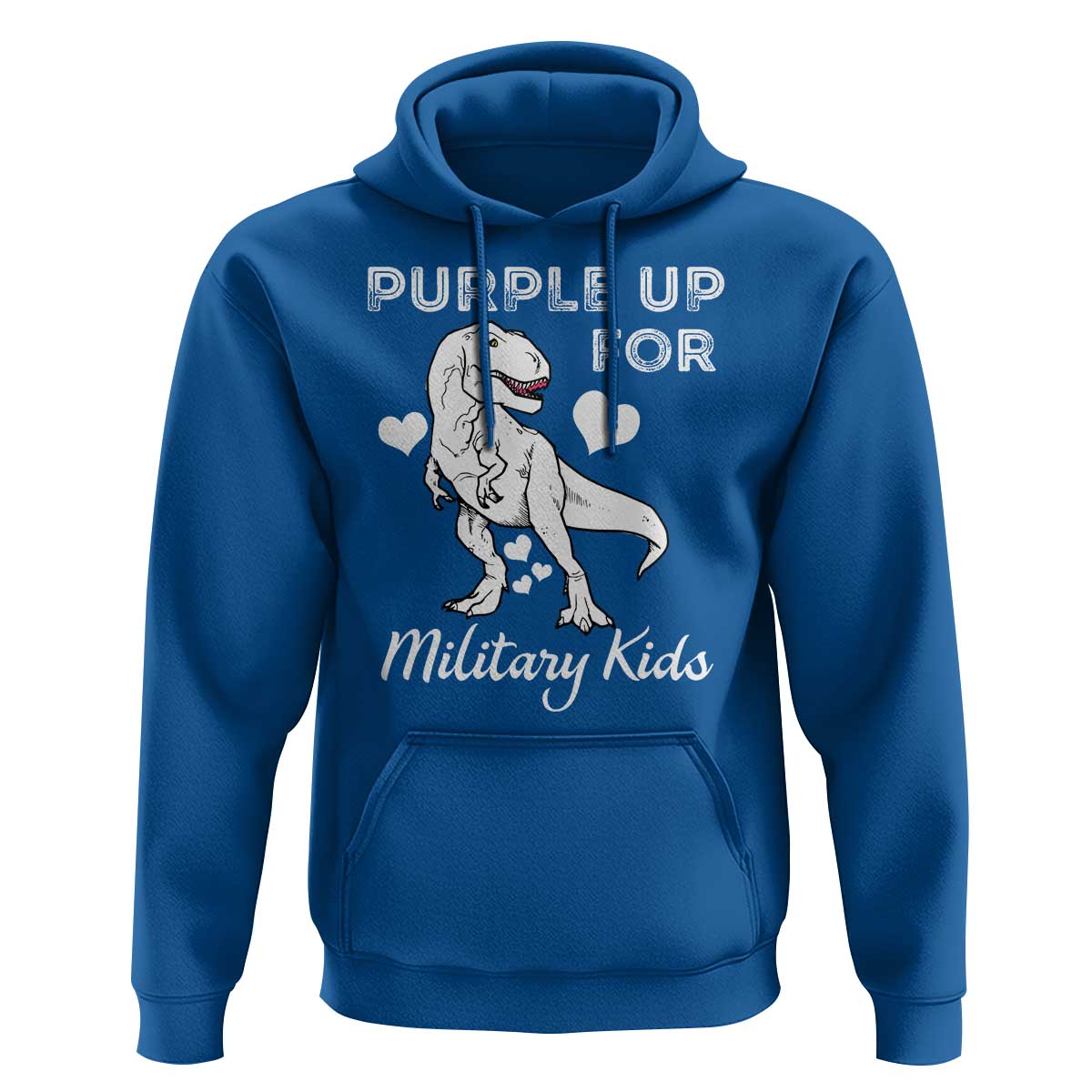 Purple Up For Military Kids Hoodie Military Child Month Dinosaur