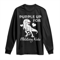 Purple Up For Military Kids Long Sleeve Shirt Military Child Month Dinosaur