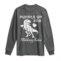 Purple Up For Military Kids Long Sleeve Shirt Military Child Month Dinosaur