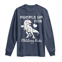 Purple Up For Military Kids Long Sleeve Shirt Military Child Month Dinosaur