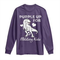 Purple Up For Military Kids Long Sleeve Shirt Military Child Month Dinosaur