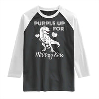 Purple Up For Military Kids Raglan Shirt Military Child Month Dinosaur