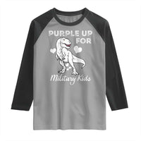 Purple Up For Military Kids Raglan Shirt Military Child Month Dinosaur