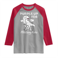 Purple Up For Military Kids Raglan Shirt Military Child Month Dinosaur