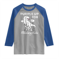 Purple Up For Military Kids Raglan Shirt Military Child Month Dinosaur