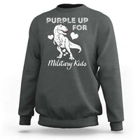 Purple Up For Military Kids Sweatshirt Military Child Month Dinosaur
