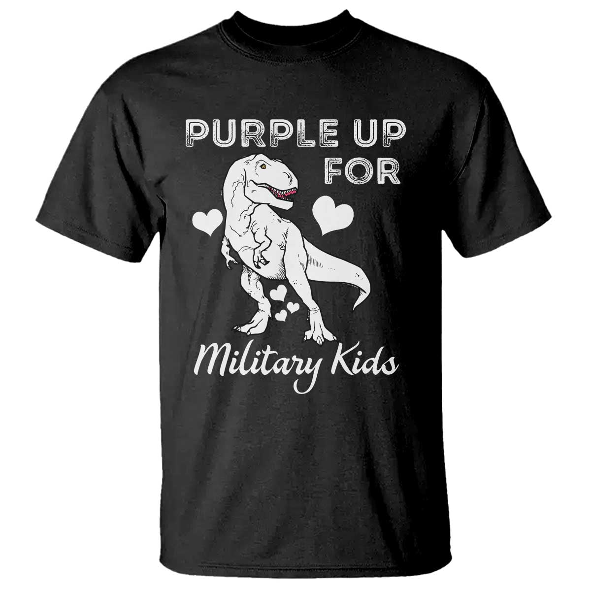 Purple Up For Military Kids T Shirt Military Child Month Dinosaur