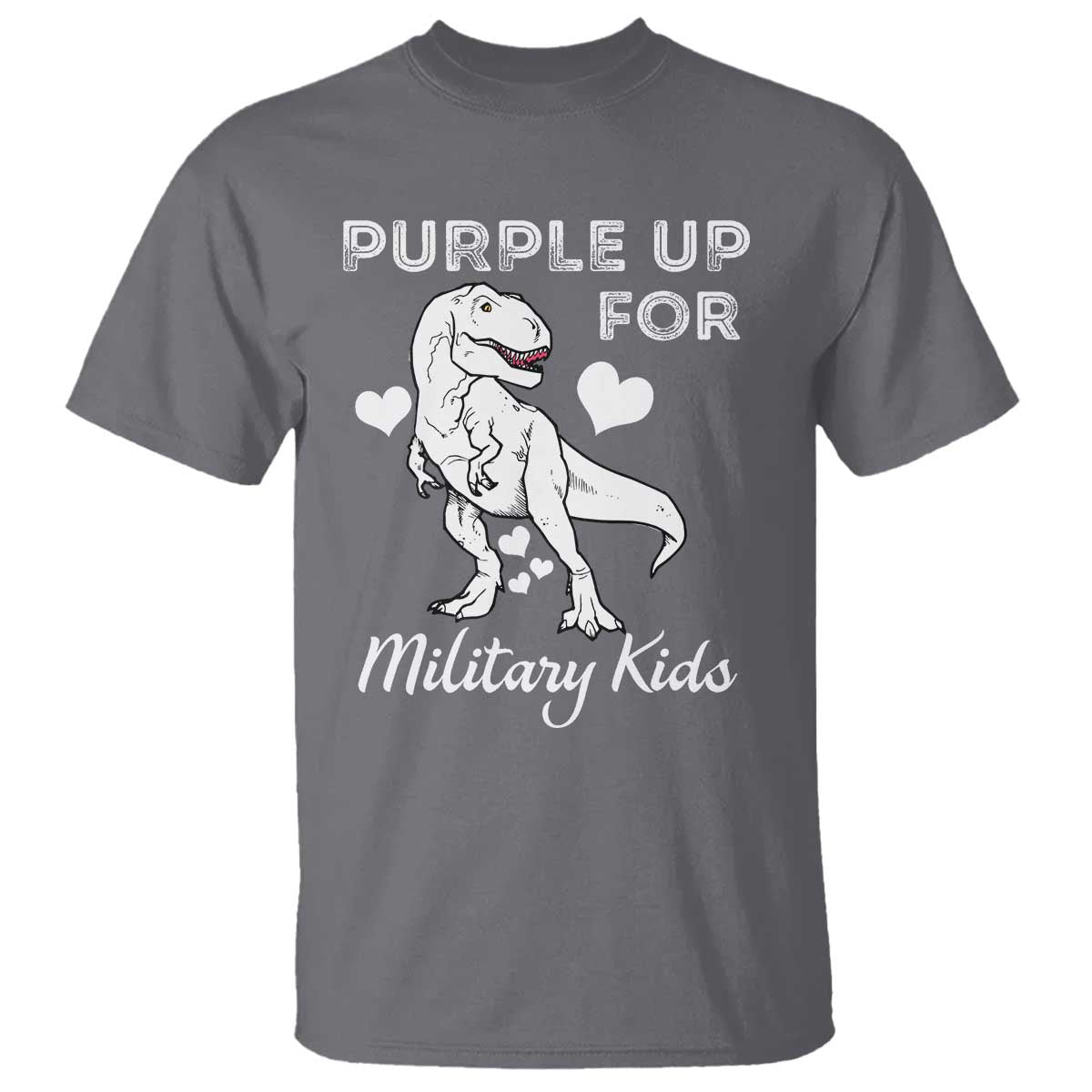 Purple Up For Military Kids T Shirt Military Child Month Dinosaur